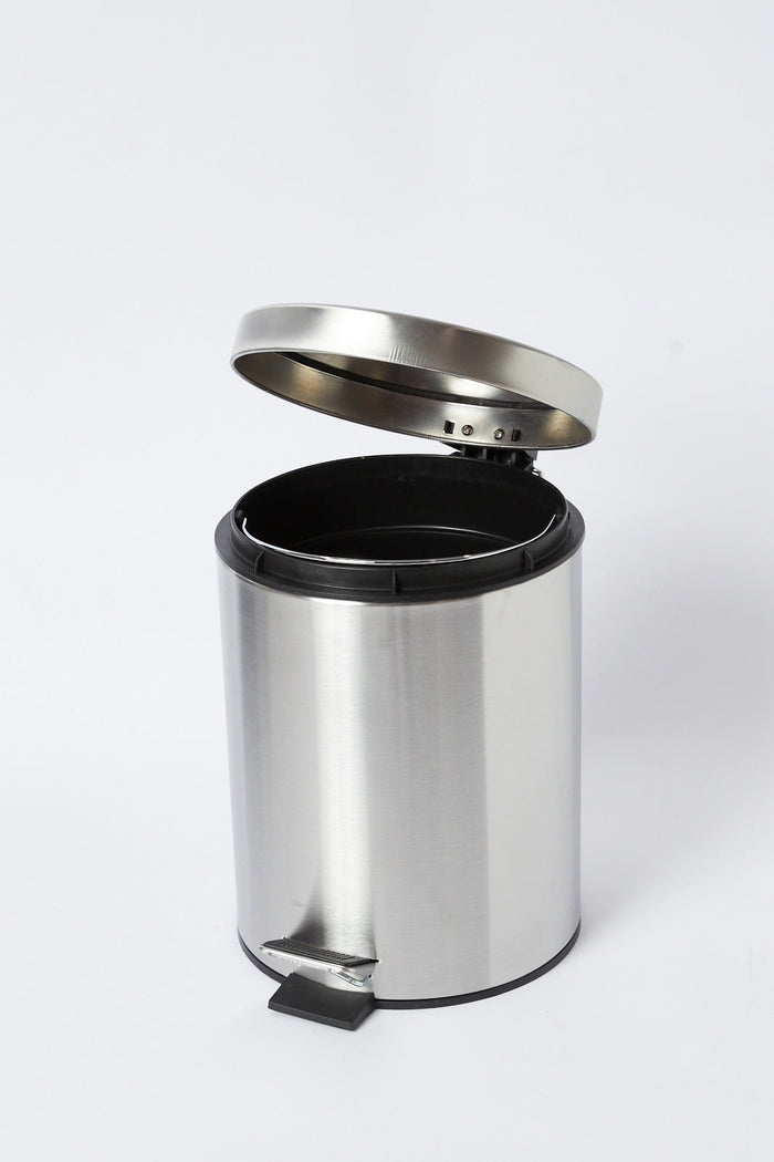 Redtag-Silver-Pedal-Bin-(9Lt.)-Category:Waste-Bins,-Colour:Silver,-Deals:New-In,-Dept:Home,-Filter:Home-Bathroom,-HMW-BAC-Bath-Accessories,-New-In-HMW-BAC,-Non-Sale,-S23A,-Section:Homewares-Home-Bathroom-