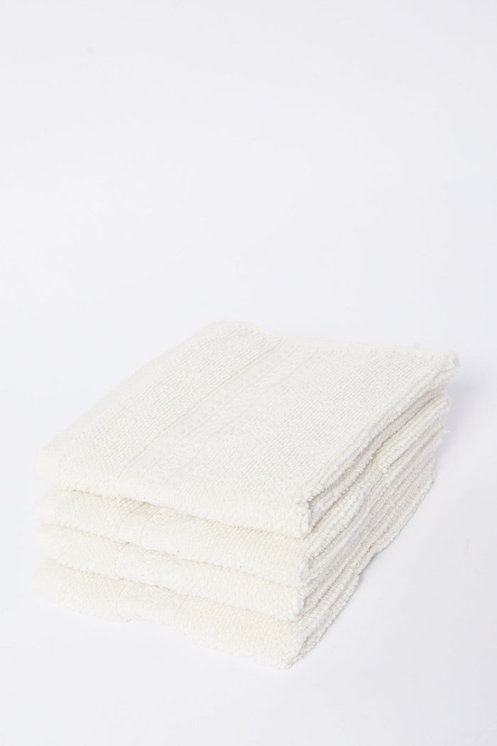 Redtag-Beige-Textured-Cotton-Face-Towel-Set-(4-Piece)-Category:Towels,-Colour:Beige,-Deals:New-In,-Dept:Home,-Filter:Home-Bathroom,-HMW-BAC-Towels,-New-In-HMW-BAC,-Non-Sale,-S23A,-Section:Homewares-Home-Bathroom-