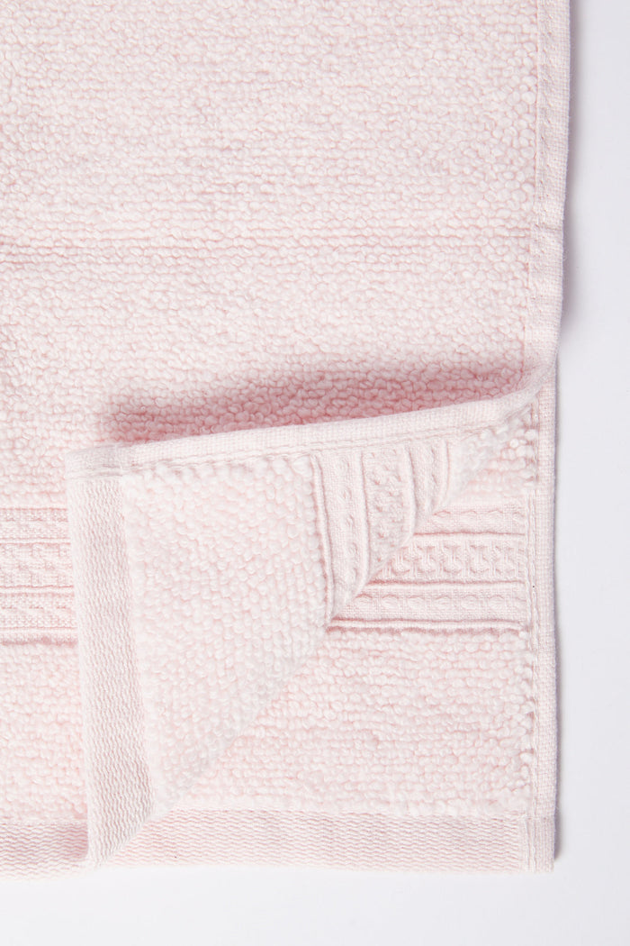 Redtag-Pink-Textured-Cotton-Face-Towel-Set-(4-Piece)-Category:Towels,-Colour:Pink,-Deals:New-In,-Dept:Home,-Filter:Home-Bathroom,-HMW-BAC-Towels,-New-In-HMW-BAC,-Non-Sale,-S23A,-Section:Homewares-Home-Bathroom-
