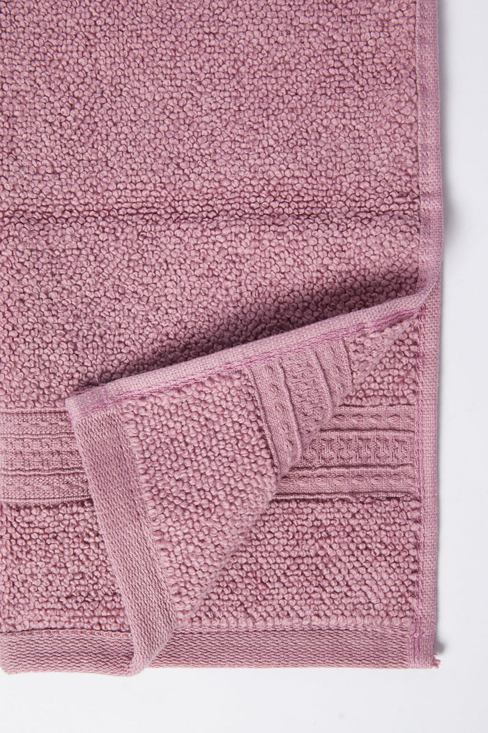 Redtag-Purple-Textured-Cotton-Face-Towel-Set-(4-Piece)-Category:Towels,-Colour:Purple,-Deals:New-In,-Dept:Home,-Filter:Home-Bathroom,-HMW-BAC-Towels,-New-In-HMW-BAC,-Non-Sale,-S23A,-Section:Homewares-Home-Bathroom-