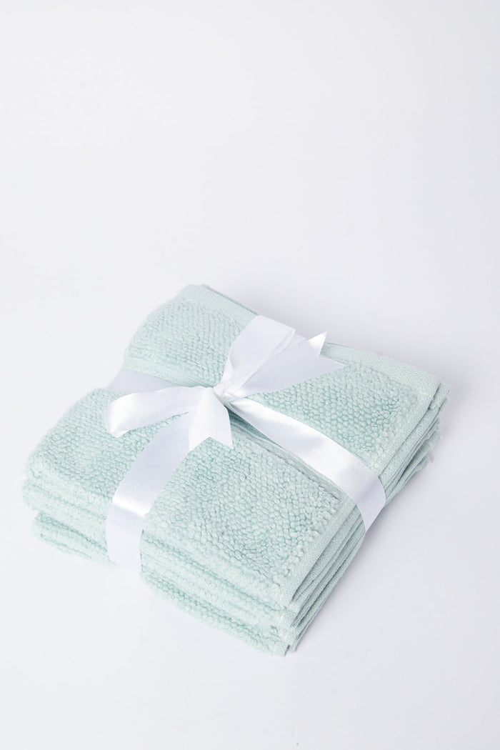 Redtag-Mint-Textured-Cotton-Face-Towel-Set-(4-Piece)-Category:Towels,-Colour:Mint,-Deals:New-In,-Dept:Home,-Filter:Home-Bathroom,-HMW-BAC-Towels,-New-In-HMW-BAC,-Non-Sale,-S23A,-Section:Homewares-Home-Bathroom-
